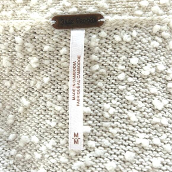 Free People Women Found My Friend Cardi Sweater Cardigan Cropped Cream Medium - Picture 7 of 11